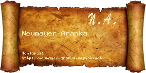 Neumayer Aranka névjegykártya